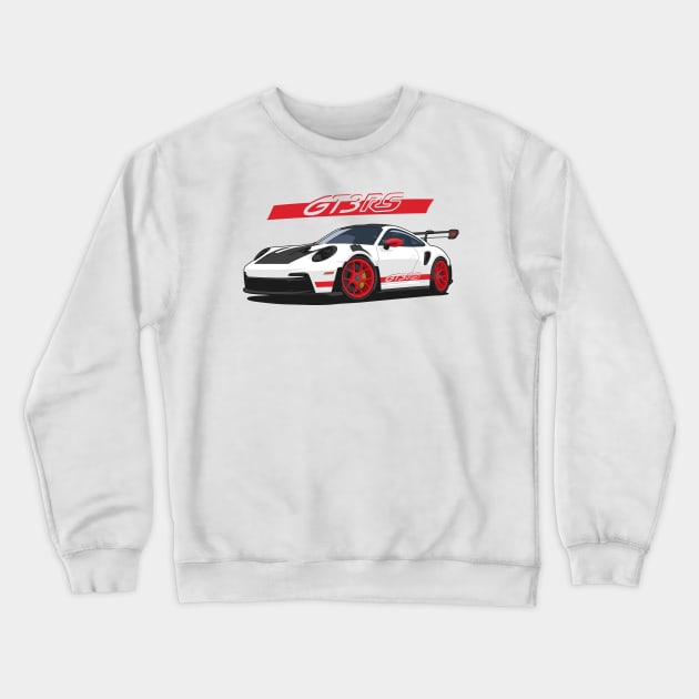 Car 911 gt3 rs white red Crewneck Sweatshirt by creative.z